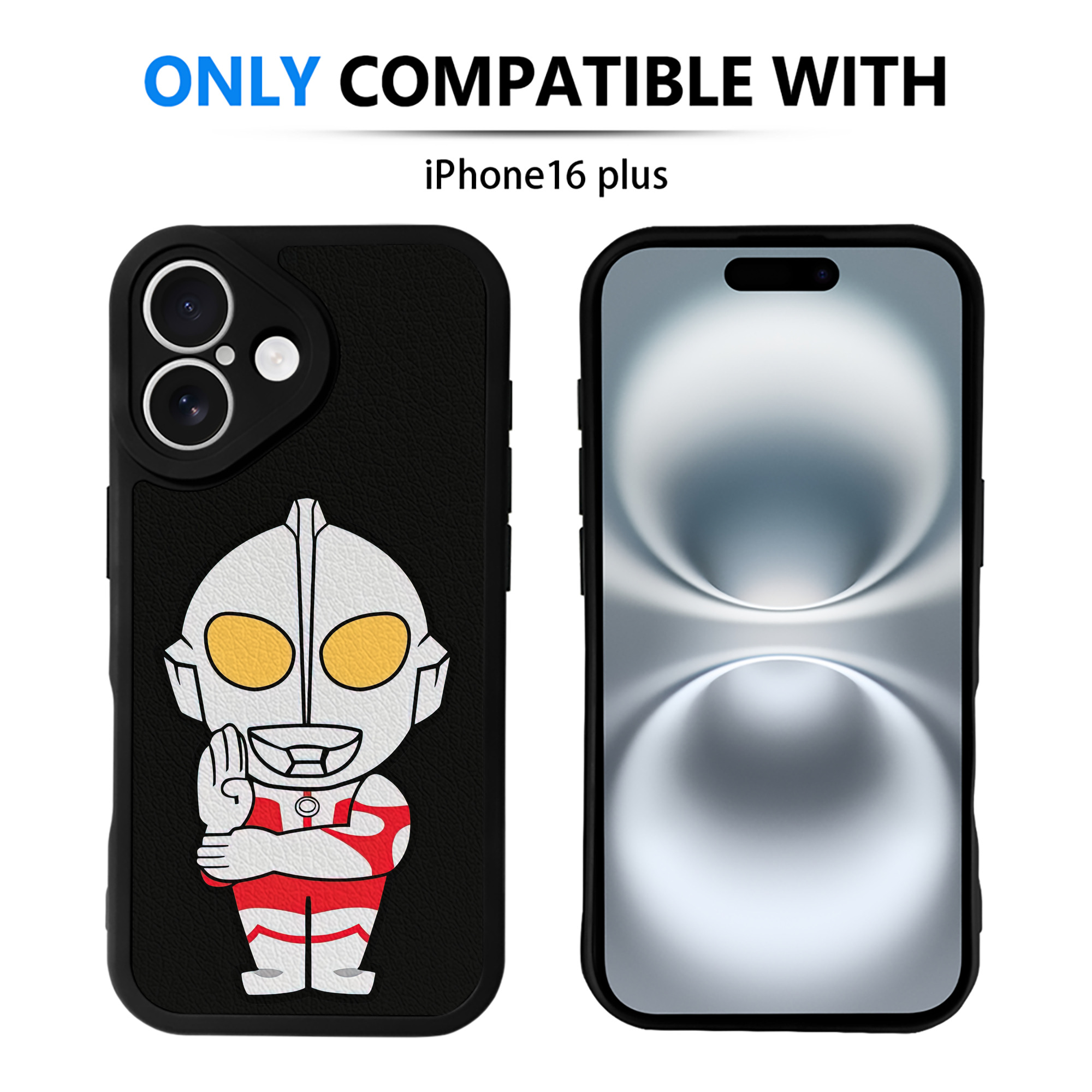 （画像用） ウルトラマン Ultraman 【iPhone 16シリーズ対応】シリコンスマホケース（レザー調） 材質：シリコン